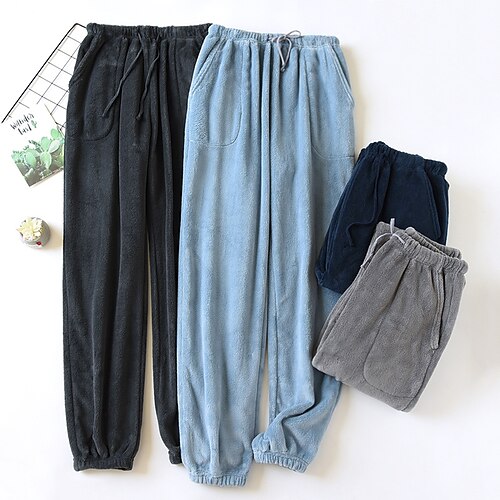 Men's Loungewear Flannel Pajama Pants Lounge Pants Pure Color Simple Plush Home Daily Flannel Warm Breathable Long Pant Pant Elastic Waist Winter Black Blue
Men's Loungewear Flannel Pajama Pants Lounge Pants Pure Color Simple Plush Home Daily Flannel Warm Breathable Long Pant Pant Elastic Waist Winter Black Blue