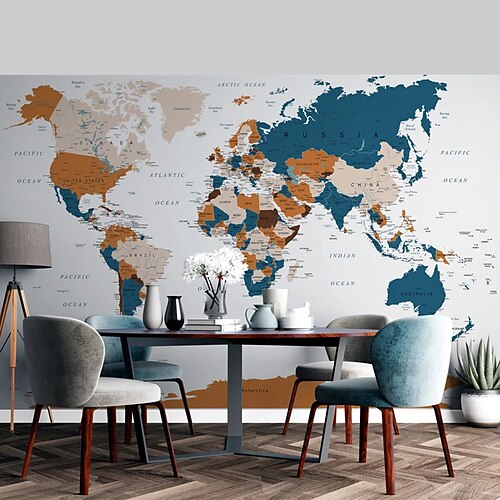 World Map Wallpaper Mural Wall Covering Sticker Peel and Stick Removable PVC/Vinyl Material Self Adhesive/Adhesive Required Wall Decor for Living Room Kitchen Bathroom
World Map Wallpaper Mural Wall Covering Sticker Peel and Stick Removable PVC/Vinyl Material Self Adhesive/Adhesive Required Wall Decor for Living Room Kitchen Bathroom