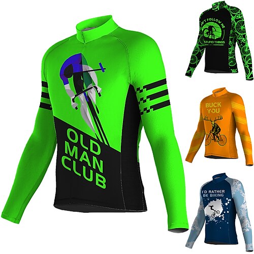 Men's Cycling Jersey Long Sleeve Bike Jersey Top with 3 Rear Pockets Mountain Bike MTB Road Bike Cycling Breathable Quick Dry Moisture Wicking Reflective Strips Green Orange Blue Graphic Spandex
Men's Cycling Jersey Long Sleeve Bike Jersey Top with 3 Rear Pockets Mountain Bike MTB Road Bike Cycling Breathable Quick Dry Moisture Wicking Reflective Strips Green Orange Blue Graphic Spandex
