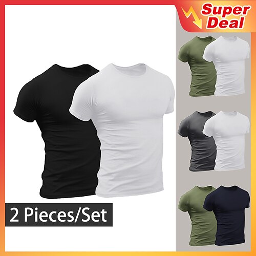 2 Pieces Men's Set Crew Neck T shirt Tee Solid Color White&Blue White Green BlackArmy Green Navy BlueBlack Dark GreyArmy Green Print Casual Holiday Short Sleeve Clothing Apparel Sports Fashion
2 Pieces Men's Set Crew Neck T shirt Tee Solid Color White&Blue White Green BlackArmy Green Navy BlueBlack Dark GreyArmy Green Print Casual Holiday Short Sleeve Clothing Apparel Sports Fashion