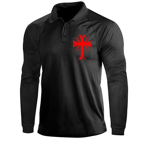 Men's Polo Shirt Golf Shirt Graphic Prints Cross Turndown Black Blue Red Gray 3D Print Outdoor Street Long Sleeve Button-Down Print Clothing Apparel Fashion Casual Soft Breathable
Men's Polo Shirt Golf Shirt Graphic Prints Cross Turndown Black Blue Red Gray 3D Print Outdoor Street Long Sleeve Button-Down Print Clothing Apparel Fashion Casual Soft Breathable
