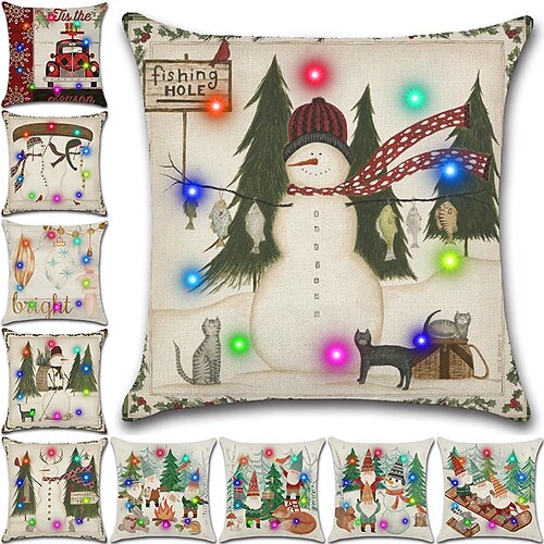 Christmas LED Lights Throw Pillow Cover 1PC Snowman Gnome Soft Decorative Square Cushion Pillowcase for Bedroom Livingroom Sofa Couch Chair Superior Quality
Christmas LED Lights Throw Pillow Cover 1PC Snowman Gnome Soft Decorative Square Cushion Pillowcase for Bedroom Livingroom Sofa Couch Chair Superior Quality