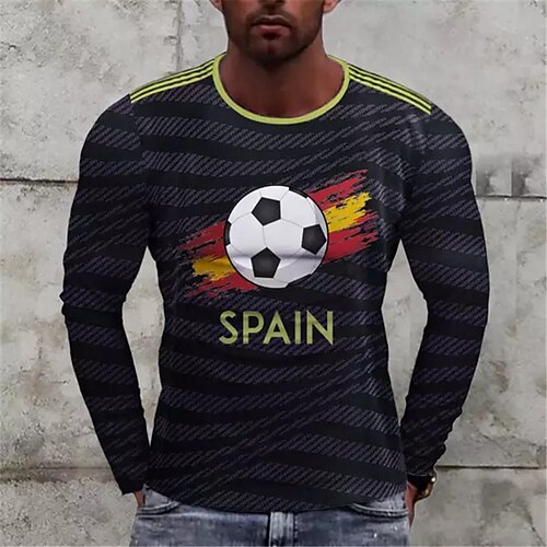 Men's T shirt Tee Football Graphic Prints Crew Neck Black 3D Print Outdoor Street Long Sleeve Print Clothing Apparel Basic Sports Designer Casual
Men's T shirt Tee Football Graphic Prints Crew Neck Black 3D Print Outdoor Street Long Sleeve Print Clothing Apparel Basic Sports Designer Casual