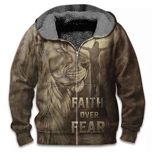 Men's Full Zip Hoodie Jacket Brown Hooded Animal Lion Graphic Prints Zipper Print Sports Outdoor Daily Sports 3D Print Fleece Streetwear Designer Casual Winter Clothing Apparel Hoodies Sweatshirts
Men's Full Zip Hoodie Jacket Brown Hooded Animal Lion Graphic Prints Zipper Print Sports Outdoor Daily Sports 3D Print Fleece Streetwear Designer Casual Winter Clothing Apparel Hoodies Sweatshirts
