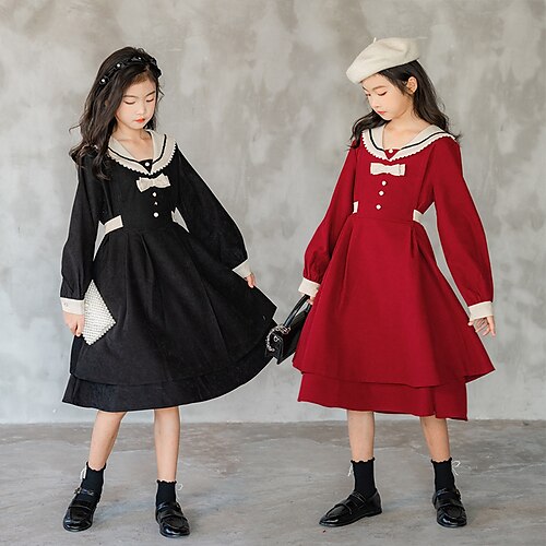 Bambino Da ragazza Vestito Tinta unica Abito linea A Sopra il ginocchio Vestito Esterno Cotone Manica lunga Elegante Vestito 4-13 anni Inverno Rosso bordeaux Nero
Bambino Da ragazza Vestito Tinta unica Abito linea A Sopra il ginocchio Vestito Esterno Cotone Manica lunga Elegante Vestito 4-13 anni Inverno Rosso bordeaux Nero