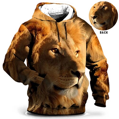 Men's Plus Size Pullover Hoodie Sweatshirt Big and Tall Lion Hooded Long Sleeve Spring & Fall Basic Fashion Streetwear Comfortable Work Daily Wear Tops
Men's Plus Size Pullover Hoodie Sweatshirt Big and Tall Lion Hooded Long Sleeve Spring & Fall Basic Fashion Streetwear Comfortable Work Daily Wear Tops