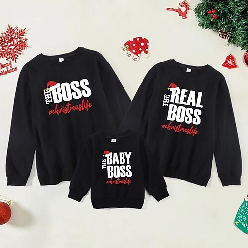 Family Christmas Sweatshirt Letter Casual Crewneck Black Long Sleeve Daily Matching Outfits
Family Christmas Sweatshirt Letter Casual Crewneck Black Long Sleeve Daily Matching Outfits