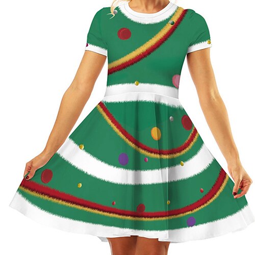 Women's Swing Dress Mini Dress Green Short Sleeve Geometric Patchwork Winter Fall Autumn Crew Neck Christmas Daily Vacation 2022 S M L XL
Women's Swing Dress Mini Dress Green Short Sleeve Geometric Patchwork Winter Fall Autumn Crew Neck Christmas Daily Vacation 2022 S M L XL
