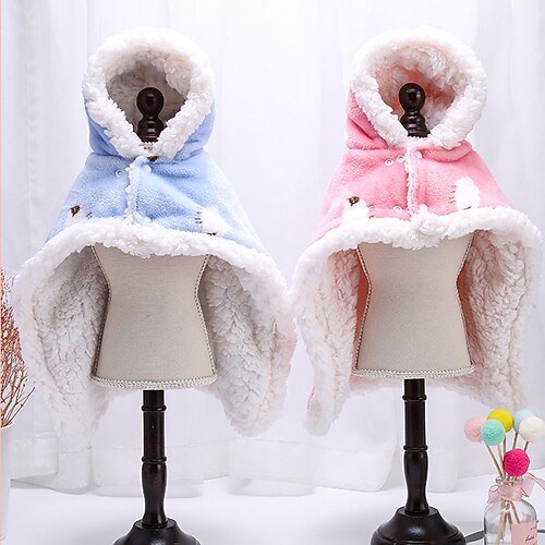 

Dog Cat Cloak Animal Adorable Stylish Ordinary Casual Daily Outdoor Casual Daily Winter Dog Clothes Puppy Clothes Dog Outfits Warm Blue Pink Costume for Girl and Boy Dog Polyester S M L