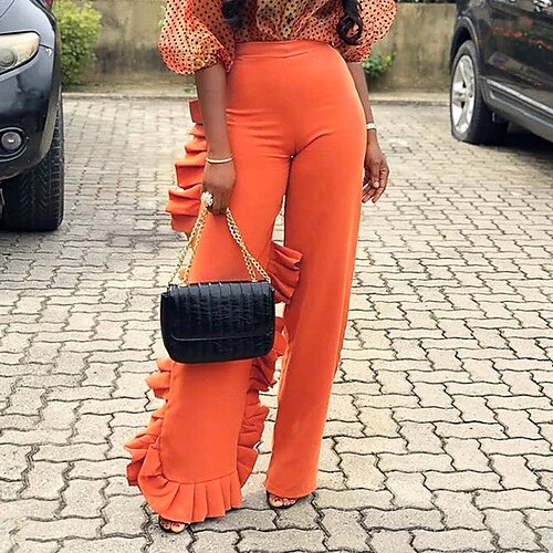 Women's Pants Trousers Straight Orange High Waist Casual Daily Full Length Outdoor Solid Colored M L XL XXL
Women's Pants Trousers Straight Orange High Waist Casual Daily Full Length Outdoor Solid Colored M L XL XXL