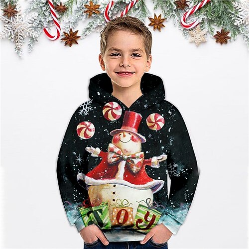 Kids Boys Christmas Hoodie Pullover Snowman Long Sleeve Pocket Children Top Christmas Gifts 3D Print Hoodie Cute Daily Black Winter 3-12 Years
Kids Boys Christmas Hoodie Pullover Snowman Long Sleeve Pocket Children Top Christmas Gifts 3D Print Hoodie Cute Daily Black Winter 3-12 Years