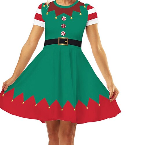 Women's Swing Dress Mini Dress Green Short Sleeve Geometric Patchwork Winter Fall Autumn Crew Neck Christmas Daily 2022 S M L XL
Women's Swing Dress Mini Dress Green Short Sleeve Geometric Patchwork Winter Fall Autumn Crew Neck Christmas Daily 2022 S M L XL