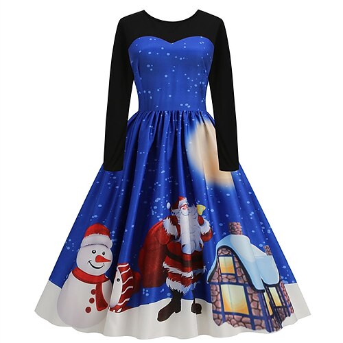 Women's Christmas Swing Dress Vintage Dress Mini Dress Blue Long Sleeve Santa Claus Ruched Winter Fall Autumn Crew Neck Vintage Outdoor Vacation 2022 S M L XL XXL 3XL
Women's Christmas Swing Dress Vintage Dress Mini Dress Blue Long Sleeve Santa Claus Ruched Winter Fall Autumn Crew Neck Vintage Outdoor Vacation 2022 S M L XL XXL 3XL