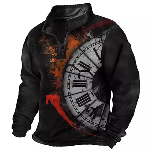 Men's Zip Up Sweatshirt Pullover Quarter Zipper Sweatshirt Black Half Zip Graphic Prints Clock Zipper Print Daily Sports 3D Print Basic Designer Casual Spring & Fall Clothing Apparel Hoodies
Men's Zip Up Sweatshirt Pullover Quarter Zipper Sweatshirt Black Half Zip Graphic Prints Clock Zipper Print Daily Sports 3D Print Basic Designer Casual Spring & Fall Clothing Apparel Hoodies