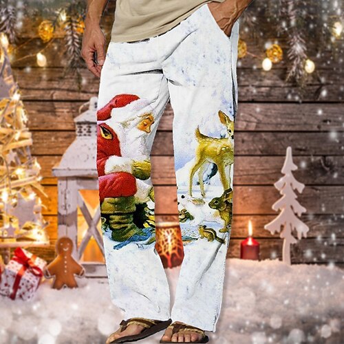 Men's Christmas Pants Trousers Beach Pants Drawstring Elastic Waist 3D Print Santa Claus Graphic Prints Christmas Comfort Soft Christmas Casual Daily Streetwear Designer Red White
Men's Christmas Pants Trousers Beach Pants Drawstring Elastic Waist 3D Print Santa Claus Graphic Prints Christmas Comfort Soft Christmas Casual Daily Streetwear Designer Red White