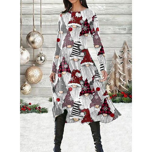 Women's Casual Dress Swing Dress Midi Dress Black Gray White Long Sleeve Santa Claus Pocket Winter Fall Autumn Fashion Wedding Christmas Daily 2022 S M L XL XXL 3XL
Women's Casual Dress Swing Dress Midi Dress Black Gray White Long Sleeve Santa Claus Pocket Winter Fall Autumn Fashion Wedding Christmas Daily 2022 S M L XL XXL 3XL
