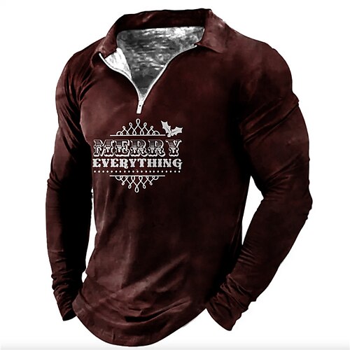 Men's Collar Polo Shirt Golf Shirt Letter Graphic Prints Turndown Blue Brown 3D Print Christmas Street Long Sleeve Zipper Print Clothing Apparel Fashion Designer Casual Soft
Men's Collar Polo Shirt Golf Shirt Letter Graphic Prints Turndown Blue Brown 3D Print Christmas Street Long Sleeve Zipper Print Clothing Apparel Fashion Designer Casual Soft