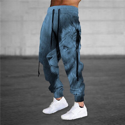 Men's Sweatpants Joggers Trousers Drawstring Elastic Waist 3D Print Animal Lion Graphic Prints Comfort Sports Outdoor Casual Daily Cotton Blend Streetwear Stylish Blue Gray Micro-elastic
Men's Sweatpants Joggers Trousers Drawstring Elastic Waist 3D Print Animal Lion Graphic Prints Comfort Sports Outdoor Casual Daily Cotton Blend Streetwear Stylish Blue Gray Micro-elastic