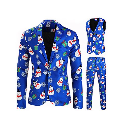 Royal Blue Men's Christmas Suits 3 Piece Patterned Standard Fit Single Breasted One-button 2022
Royal Blue Men's Christmas Suits 3 Piece Patterned Standard Fit Single Breasted One-button 2022