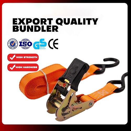 Ratchet Tie Down Straps –1pc 1763 Break Strength –Safety Lock For Moving Cargo, Appliances, Lawn Equipment, Motorcycle
Ratchet Tie Down Straps –1pc 1763 Break Strength –Safety Lock For Moving Cargo, Appliances, Lawn Equipment, Motorcycle