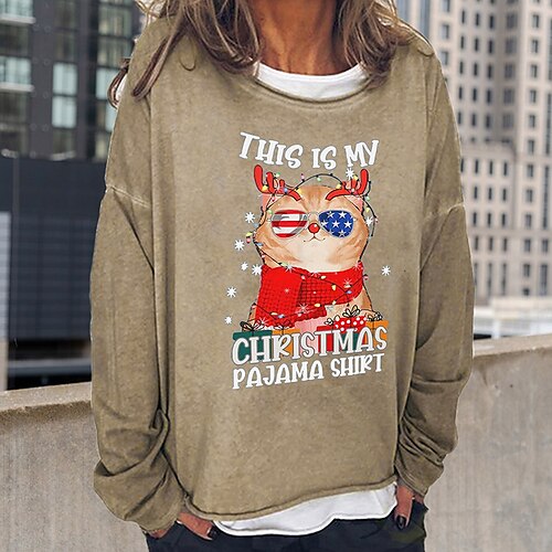 Women's Sweatshirt Pullover Basic Black Blue Khaki Cat Christmas Round Neck Long Sleeve S M L XL 2XL 3XL
Women's Sweatshirt Pullover Basic Black Blue Khaki Cat Christmas Round Neck Long Sleeve S M L XL 2XL 3XL