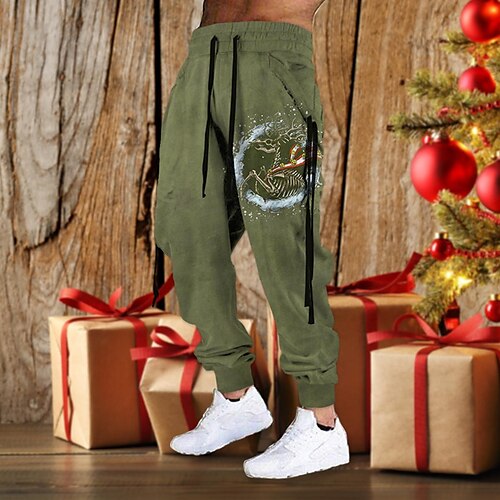 Men's Christmas Pants Sweatpants Joggers Trousers Drawstring Elastic Waist 3D Print Graphic Prints Comfort Sports Outdoor Casual Daily Cotton Blend Streetwear Designer Green Grey Micro-elastic
Men's Christmas Pants Sweatpants Joggers Trousers Drawstring Elastic Waist 3D Print Graphic Prints Comfort Sports Outdoor Casual Daily Cotton Blend Streetwear Designer Green Grey Micro-elastic