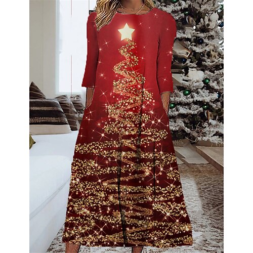 Women's Christmas Casual Dress Shift Dress Midi Dress Wine 3/4 Length Sleeve Tree Ruched Winter Fall Autumn Fashion Daily 2022 S M L XL XXL 3XL
Women's Christmas Casual Dress Shift Dress Midi Dress Wine 3/4 Length Sleeve Tree Ruched Winter Fall Autumn Fashion Daily 2022 S M L XL XXL 3XL