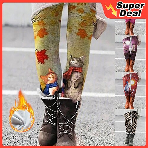 Women's Tights Leggings Black Purple Yellow Mid Waist Fashion Christmas Gifts Christmas Casual Print Micro-elastic Full Length Comfort Cat S M L XL XXL
Women's Tights Leggings Black Purple Yellow Mid Waist Fashion Christmas Gifts Christmas Casual Print Micro-elastic Full Length Comfort Cat S M L XL XXL