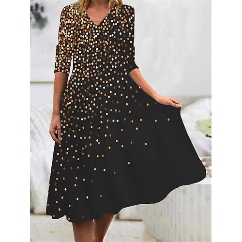 Women's Casual Dress Swing Dress Midi Dress Black Gold Long Sleeve Ombre Print Winter Fall Spring V Neck Fashion Daily Weekend 2022 S M L XL 2XL 3XL 4XL 5XL 6XL
Women's Casual Dress Swing Dress Midi Dress Black Gold Long Sleeve Ombre Print Winter Fall Spring V Neck Fashion Daily Weekend 2022 S M L XL 2XL 3XL 4XL 5XL 6XL