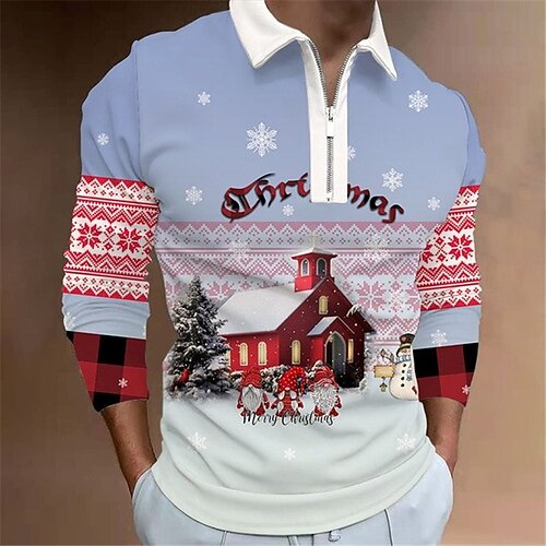 Men's Collar Polo Shirt Golf Shirt Letter Santa Claus Graphic Prints Turndown Blue 3D Print Christmas Street Long Sleeve Zipper Print Clothing Apparel Fashion Designer Casual Soft
Men's Collar Polo Shirt Golf Shirt Letter Santa Claus Graphic Prints Turndown Blue 3D Print Christmas Street Long Sleeve Zipper Print Clothing Apparel Fashion Designer Casual Soft