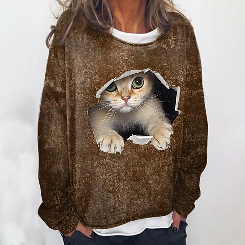 Women's Sweatshirt Pullover Basic Green Blue Red Cat Street Round Neck Long Sleeve S M L XL 2XL
Women's Sweatshirt Pullover Basic Green Blue Red Cat Street Round Neck Long Sleeve S M L XL 2XL