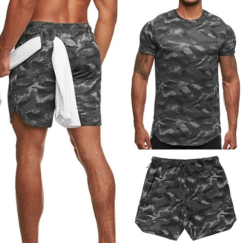 Men's T-shirt Suits Tracksuit Tennis Shirt Shorts and T Shirt Set Camo / Camouflage Crew Neck Army Green Dark Gray White Print Outdoor Street Short Sleeve Drawstring 2 Piece Clothing Apparel Sports
Men's T-shirt Suits Tracksuit Tennis Shirt Shorts and T Shirt Set Camo / Camouflage Crew Neck Army Green Dark Gray White Print Outdoor Street Short Sleeve Drawstring 2 Piece Clothing Apparel Sports