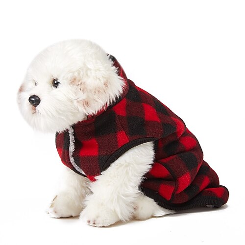 

Dog Cat Vest Plaid / Check Adorable Stylish Ordinary Casual Daily Outdoor Casual Daily Winter Dog Clothes Puppy Clothes Dog Outfits Warm Black / Red Costume for Girl and Boy Dog Plush S M L XL XXL