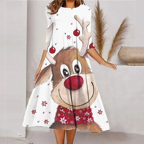 Women's Casual Dress Shift Dress Midi Dress Blue Khaki White 3/4 Length Sleeve Animal Ruched Winter Fall Autumn Fashion Christmas Daily Vacation 2022 S M L XL XXL 3XL
Women's Casual Dress Shift Dress Midi Dress Blue Khaki White 3/4 Length Sleeve Animal Ruched Winter Fall Autumn Fashion Christmas Daily Vacation 2022 S M L XL XXL 3XL