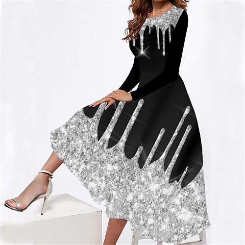 Women's Casual Dress Swing Dress Midi Dress Silver Long Sleeve Stars and Stripes Pocket Winter Fall Spring Crew Neck Fashion Daily Weekend 2022 S M L XL XXL 3XL
Women's Casual Dress Swing Dress Midi Dress Silver Long Sleeve Stars and Stripes Pocket Winter Fall Spring Crew Neck Fashion Daily Weekend 2022 S M L XL XXL 3XL
