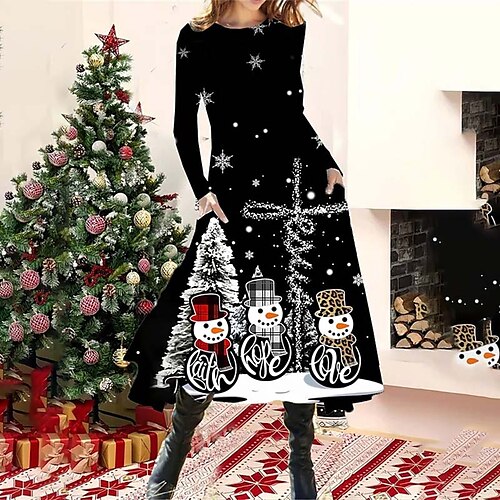 Women's T Shirt Dress Tee Dress Midi Dress Black Wine Light Blue Long Sleeve Snowman Print Winter Fall Autumn Crew Neck Fashion Christmas Daily 2022 S M L XL XXL 3XL
Women's T Shirt Dress Tee Dress Midi Dress Black Wine Light Blue Long Sleeve Snowman Print Winter Fall Autumn Crew Neck Fashion Christmas Daily 2022 S M L XL XXL 3XL