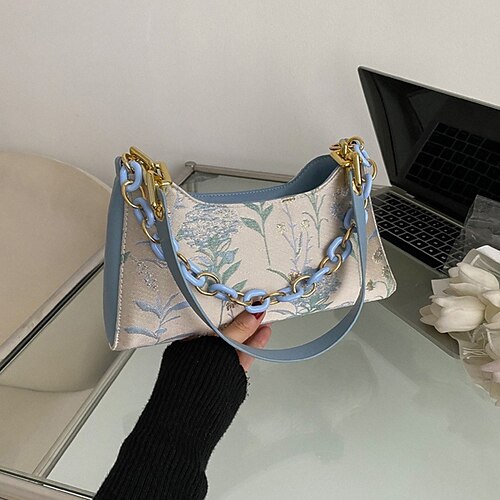Women's Leather Bag Shoulder Bag PU Leather Chain Print Floral Print Daily Green Blue White
Women's Leather Bag Shoulder Bag PU Leather Chain Print Floral Print Daily Green Blue White
