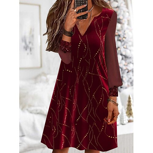 Women's Christmas Velvet Dress Casual Dress Mini Dress Wine Long Sleeve Graphic Mesh Winter Fall Autumn V Neck Modern Weekend 2022 S M L XL XXL 3XL
Women's Christmas Velvet Dress Casual Dress Mini Dress Wine Long Sleeve Graphic Mesh Winter Fall Autumn V Neck Modern Weekend 2022 S M L XL XXL 3XL
