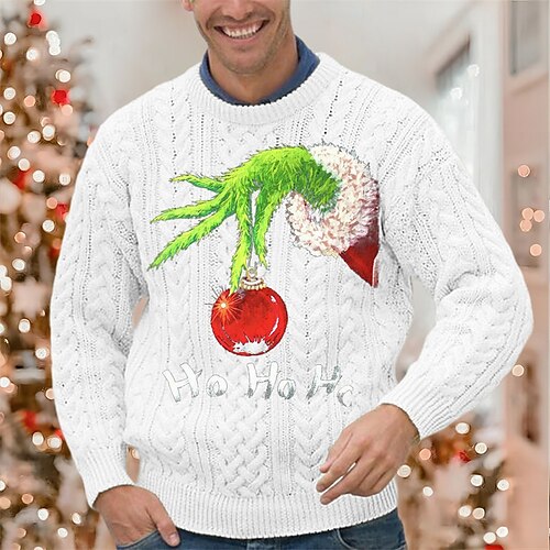 Men's Sweater Ugly Christmas Sweater Pullover Ribbed Knit Cropped Knitted Christmas Pattern Crew Neck Keep Warm Modern Contemporary Christmas Work Clothing Apparel Fall & Winter Green Black S M L
Men's Sweater Ugly Christmas Sweater Pullover Ribbed Knit Cropped Knitted Christmas Pattern Crew Neck Keep Warm Modern Contemporary Christmas Work Clothing Apparel Fall & Winter Green Black S M L
