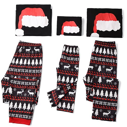 Christmas Pajamas Family Tree Hat Home Crewneck Black Long Sleeve Basic Matching Outfits
Christmas Pajamas Family Tree Hat Home Crewneck Black Long Sleeve Basic Matching Outfits