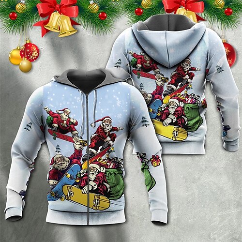 Men's Full Zip Hoodie Jacket Blue Yellow Hooded Santa Claus Graphic Prints Ugly Christmas Zipper Print Sports & Outdoor Daily Sports 3D Print Streetwear Designer Casual Spring & Fall Clothing Apparel
Men's Full Zip Hoodie Jacket Blue Yellow Hooded Santa Claus Graphic Prints Ugly Christmas Zipper Print Sports & Outdoor Daily Sports 3D Print Streetwear Designer Casual Spring & Fall Clothing Apparel