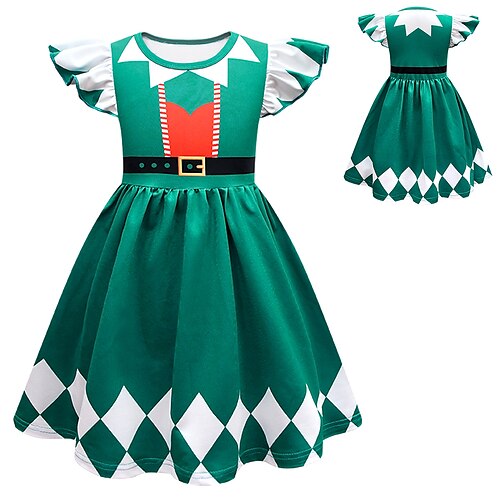 Kids Girls' Christmas Dress Plaid A Line Dress Knee-length Dress Performance Crew Neck Short Sleeve Costume Dress 2-12 Years Spring Green
Kids Girls' Christmas Dress Plaid A Line Dress Knee-length Dress Performance Crew Neck Short Sleeve Costume Dress 2-12 Years Spring Green