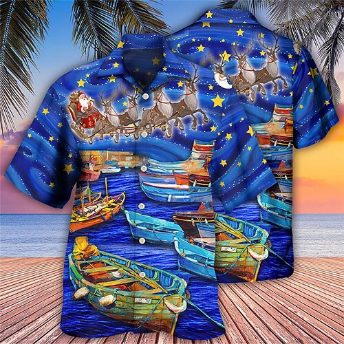 Men's Shirt Santa Claus Graphic Prints Turndown Blue Yellow 3D Print Christmas Street Short Sleeve Button-Down Print Clothing Apparel Fashion Designer Casual Breathable
Men's Shirt Santa Claus Graphic Prints Turndown Blue Yellow 3D Print Christmas Street Short Sleeve Button-Down Print Clothing Apparel Fashion Designer Casual Breathable