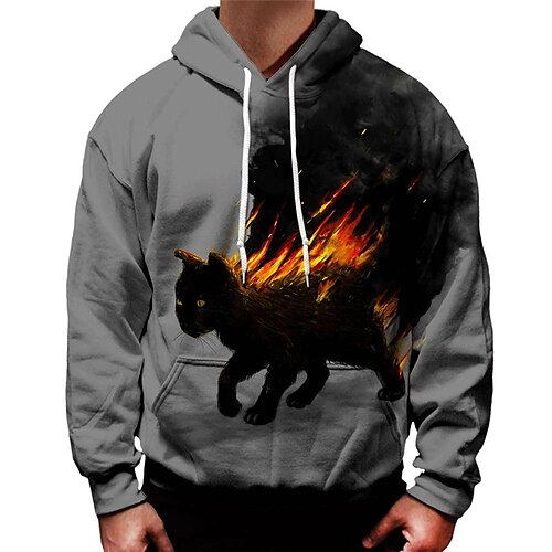 Men's Pullover Hoodie Sweatshirt Gray Hooded Animal Cat Graphic Prints Print Daily Sports 3D Print Basic Streetwear Designer Spring & Fall Clothing Apparel Hoodies Sweatshirts
Men's Pullover Hoodie Sweatshirt Gray Hooded Animal Cat Graphic Prints Print Daily Sports 3D Print Basic Streetwear Designer Spring & Fall Clothing Apparel Hoodies Sweatshirts