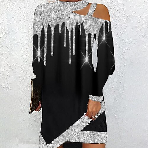 Women's Casual Dress Shift Dress Mini Dress Black Long Sleeve Graphic Cold Shoulder Winter Fall Spring Stand Collar Stylish Vacation 2022 S M L XL XXL 3XL
Women's Casual Dress Shift Dress Mini Dress Black Long Sleeve Graphic Cold Shoulder Winter Fall Spring Stand Collar Stylish Vacation 2022 S M L XL XXL 3XL