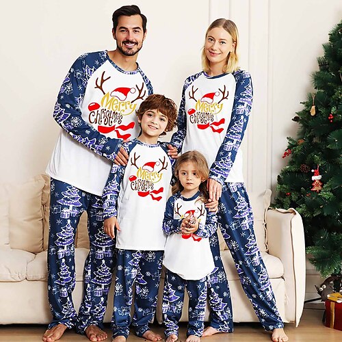 Christmas Pajamas Family Graphic Elk Ugly Home Crewneck Sky Blue Royal Blue Light Blue Long Sleeve Basic Matching Outfits
Christmas Pajamas Family Graphic Elk Ugly Home Crewneck Sky Blue Royal Blue Light Blue Long Sleeve Basic Matching Outfits