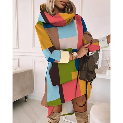 Women's Casual Dress Mini Dress Rainbow Long Sleeve Color Block Patchwork Winter Fall Autumn Turtleneck Stylish Vacation Weekend 2022 S M L XL XXL 3XL
Women's Casual Dress Mini Dress Rainbow Long Sleeve Color Block Patchwork Winter Fall Autumn Turtleneck Stylish Vacation Weekend 2022 S M L XL XXL 3XL