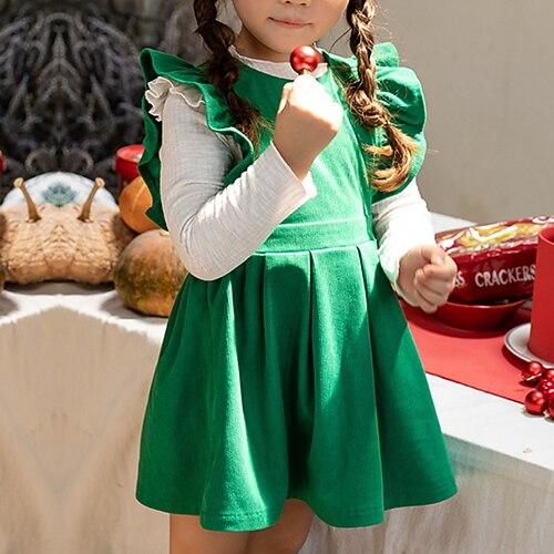 2 Pieces Toddler Girls' Solid Color Dress & Shirt Set Long Sleeve Active Outdoor 3-7 Years Winter Green Red
2 Pieces Toddler Girls' Solid Color Dress & Shirt Set Long Sleeve Active Outdoor 3-7 Years Winter Green Red