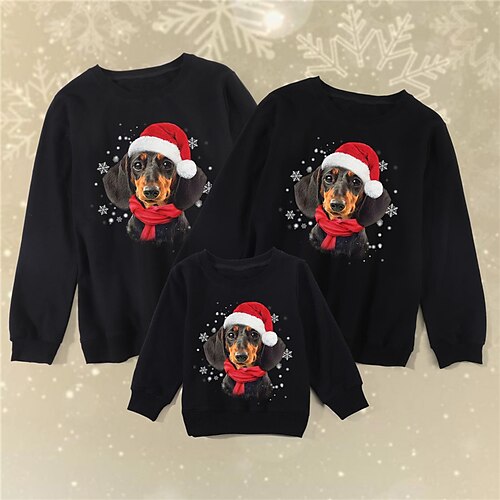 Family Christmas Sweatshirt Animal Dog Letter Casual Crewneck Green Black Red Long Sleeve Adorable Matching Outfits
Family Christmas Sweatshirt Animal Dog Letter Casual Crewneck Green Black Red Long Sleeve Adorable Matching Outfits