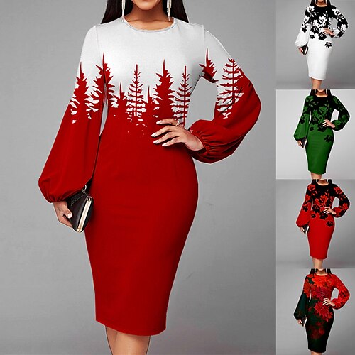 Women's Work Dress Sheath Dress Midi Dress Green Wine Light Red Long Sleeve Floral Print Winter Fall Spring Crew Neck Fashion 2022 S M L XL 2XL 3XL
Women's Work Dress Sheath Dress Midi Dress Green Wine Light Red Long Sleeve Floral Print Winter Fall Spring Crew Neck Fashion 2022 S M L XL 2XL 3XL